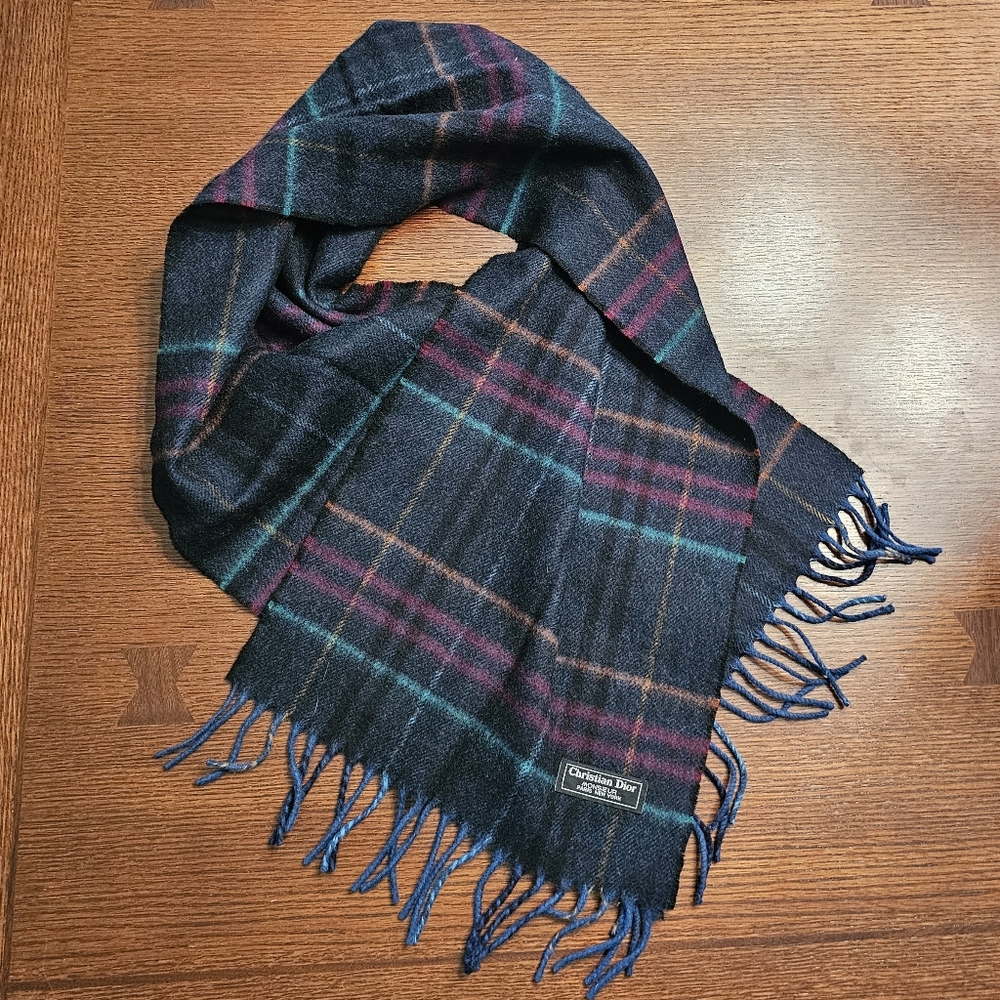 Christian Dior Plaid Scarf